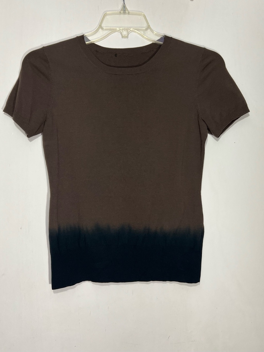 Theory Classic modal Short Sleeve Ombre Crewneck Top- Brown & Black size S